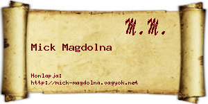 Mick Magdolna névjegykártya